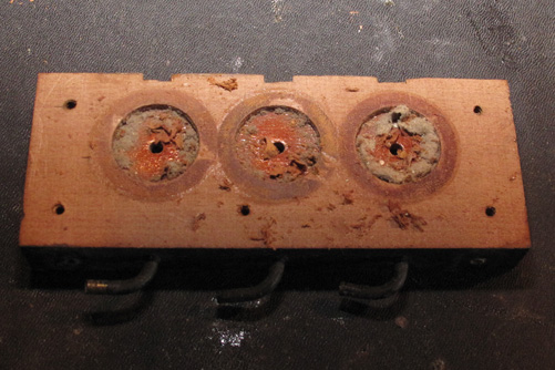 pianola control box before restoration